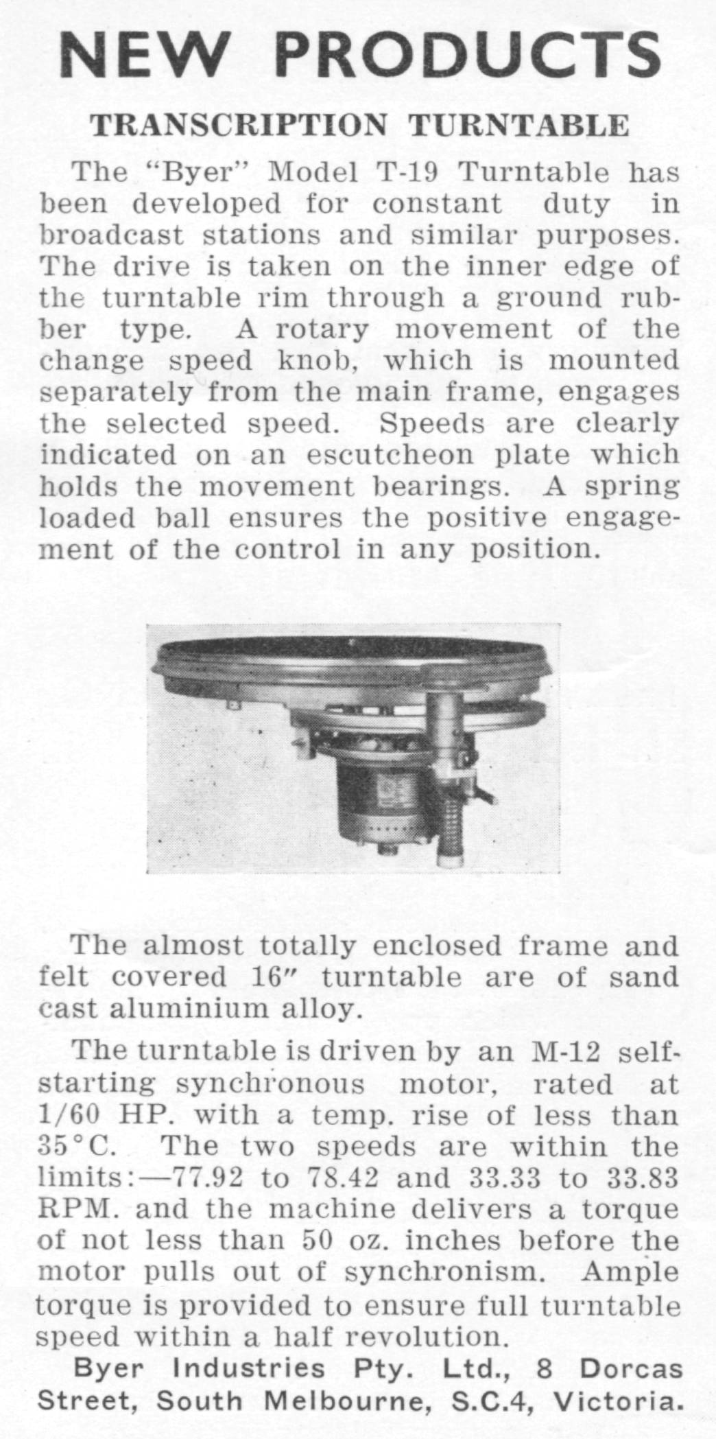 Byer T19 Press Release